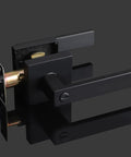 Matte Black 6 Pack Heavy Duty Privacy Door Lever Lock Sets for Interior Doors, Bedroom and Bathroom Use, Zinc Alloy Latch.