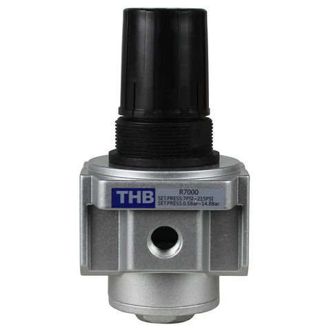 Top Shelf Air Pressure Regulator Valve For Compressor With Included Dial Gauge And Quick Lock Knob in aluminum, 7-225 PSI, durable and precise