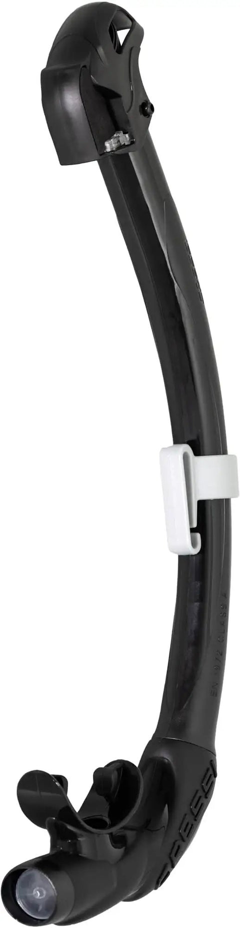 Black dry snorkel from the Big Eyes Mask And Seal Dry Snorkel Kit For Snorkeling And Freediving, Crystal Clear Vision And Easy Breathing.