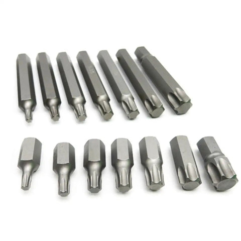 Chrome Vanadium Socket And Wrench Auto Repair Combo Kit Builds Tough Grabs Rusty Bolts Ready To Roll In The Garage Marked Sizes Makes A Killer Gift: assorted socket bits arranged on a white background.