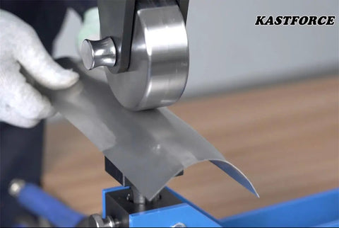Professional Benchtop English Wheel With 12 Inch Throat And 16 Gauge Mild Steel Capacity Featuring Four Interchangeable Lower Dies For Smooth Sheet Metal Working Plus Rock Solid Auto Body Repair That Gets The Job Done Without Any Sweat