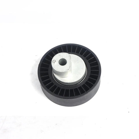 Premium Timing Belt Tensioner Pulley Kit For BMW 3 Series And 5 Series M3 X5 Z4 Models With Idler Roller For Reliable Engine Timing Kit Replacement Part 11281427252 VKM38004 black pulley on white background