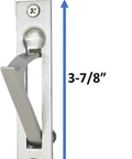 Solid Brass Edge Pull Handle 4 Inch Satin Nickel For Pocket Doors And Sliding Doors, front view with dimensions