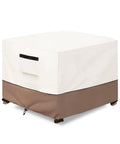 Heavy Duty Waterproof Patio Ottoman Cover Square 25 By 25 Inches Fits Most Outdoor Ottomans Up To 18 Inches High Durable Beige Protector
