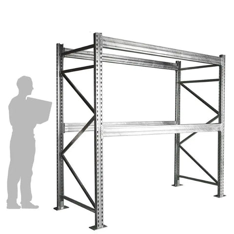 Tough As Nails Steel Pallet Rack Starter Unit 48 By 72 By 96 Inch 2 Tier Upright Frame Shop Ready Industrial Shelving For Freezer Garage With Rust Resistant Coating
