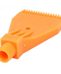 Orange ABS Flat Jet Air Nozzle With 1/4BSPT Male Thread shown from side view