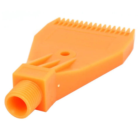 Orange ABS Flat Jet Air Nozzle With 1/4BSPT Male Thread shown from side view