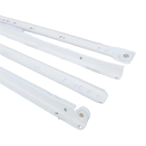 One Pack Drawer Runners Slides With Hidden Roller Bearings And Wheels, white, smooth glide, durable steel for cabinets and desks