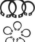 Super Durable 10 Pcs Of Heavy Duty External Retaining Rings Circlips C Clips For Shaft Securing In Cars And Electrical Gizmos 40 To 48mm, black metal clips.