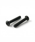Close-up of 30 Pack M4 X 16mm Pan Head Machine Screws Black Oxide 304 Stainless Steel Fully Threaded Phillips Drive.