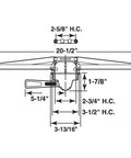 Diagram of Bronze Diecast Awning Window Single Pull Operator Twenty Point Five Inch EGard Corrosion Resistant Zinc Finish