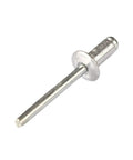 Close-up of a single aluminum dome head rivet from the Assorted Blind Rivets Kit 120 Pcs M3.2 And M4 Aluminum Dome Head Pop Rivets For Furniture