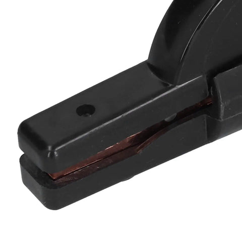 Close-up view of Dope 300A Welding Copper Electrode Clamp With Thick Abs Handle Super Conductive Electrician Holder.