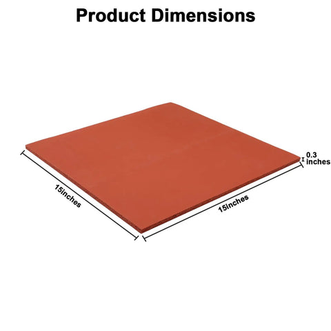 15 By 15 Inch Silicone Heat Press Mat Pad 0.3 Inch Thick For Heat Press Machines showing dimensions