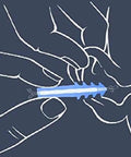 Illustration showing insertion of Plus 3 Pairs Of Latex Free Earplugs For Flying Adult Size With CeramX Filter Technology into ear
