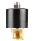 Front view of Three Eighths Inch Brass Electric Solenoid Valve 12 Volt DC Normally Closed For Water And Air Lines Direct Acting
