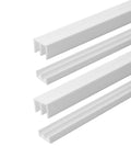 1/4 Inch Panel Sliding Door Track Kit With 48 Inch White Plastic Upper And Lower Tracks Pack Of 2 USA Made All Inclusive System