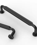 Close-up of 10 Pack 5 Inch Matte Black Kitchen Cabinet Handles And Drawer Pulls For Cupboards Cabinet Hardware Durable Zinc Alloy Construction