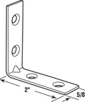 Diagram of Angle Corner Bracket 2 Inch Steel Construction Zinc Plated 4 Hole Flush Screw Holes for Flat Head Screws