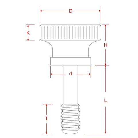 Diagram of M3x10mm Captive Screws With Knurled Thumb Head, showing dimensions for metal enclosures and electronics equipment chassis.