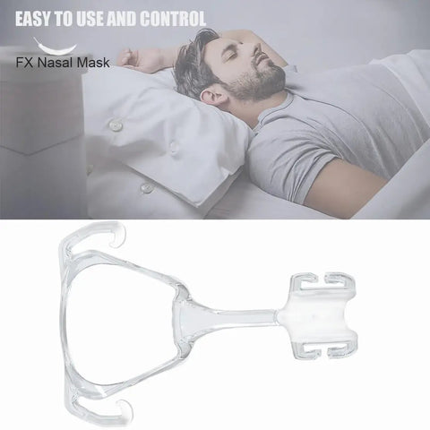 Replacement Frame Kit For Nasal CPAP Mask With Wider Frame, Reusable Headgear Guard, Rugged Plastic Build For FX Style Nasal Masks, No Fuss Install And Long Lasting Frame System Accessory For Daily Use, clear plastic frame shown
