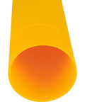 Close-up view of a 60 Inch Round Bollard Post Sleeve With Dome Top Hdpe Guard, yellow HDPE material for impact protection.