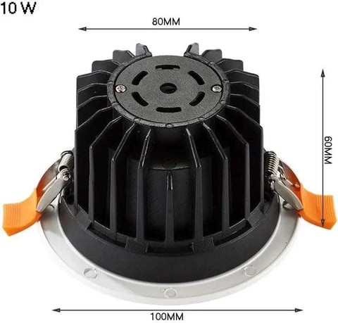 WKNHHL Recessed Lighting Housing Trim Kits Led Recessed Downlight 10W Spotlights black housing with dimensions 100MM x 80MM x 60MM