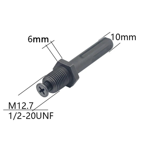 Heavy Duty Keyless Drill Chuck With Metal Tool Holder That Snaps Bits In Fast, M12.7 1/2-20UNF with precise measurements.