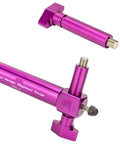 Bike Alignment Tool For Derailleur Hanger Alignment And Wheel Gap Gauge Pro Grade Aluminum Alloy Bicycle Repair Tool In Purple, close-up.