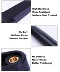 Close-up of Premium Heavy Duty Drill Press Crank Handle features, showing heat-treated surface and threaded connection.