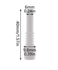 5 Pack White Ceramic Sandblasting Nozzles 40mm Length With 6mm Inner Mount Hole Replacement Part For Sandblasting Machines And Power Tools Durable Ceramic Build Heat Resistant And Abrasion Resistant For Long Lasting Use, 40mm nozzle with 6mm hole and 9.8mm base