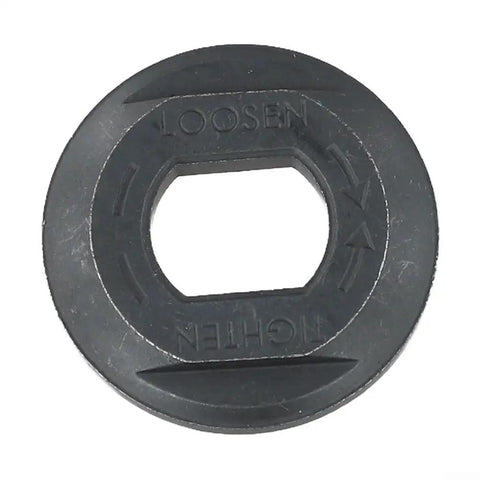 Your Go To Replacement Kit With Hex Key And Dual Flange Washers For Circular Saw Models DCS391 DCS390 DCS373 Including Outer Clamp Washer N621119 And Inner Washer 610046 00 Part 98000 11 showing a circular black washer with hexagonal center.