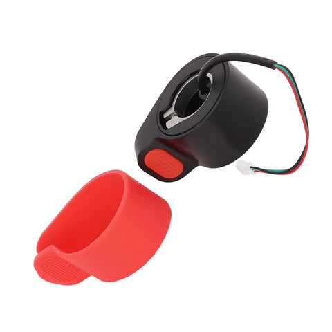 Thumb Accelerator Speed Dial For Electric Scooters Silicone Sleeve Non Slip Grip Durable ABS Build Easy Install Smooth Acceleration Compatible With PRO2 and similar models image showing detached components.