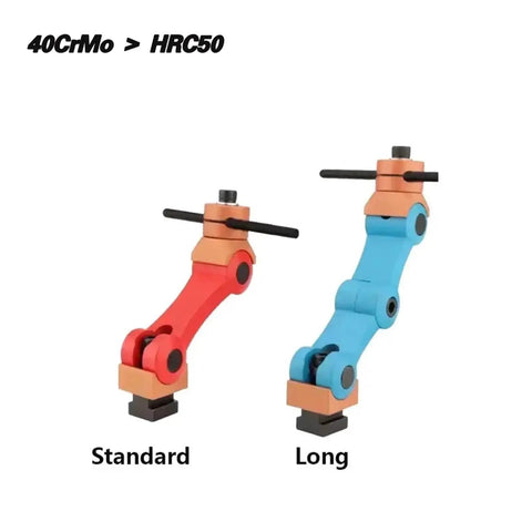 Heavy Duty Cnc Mill Workpiece Positioner Universal Adjustable Precision Locator Stop For Lathes And Milling Machines two tools, red and blue, with standard and long designs.