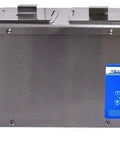 Multi Tank Ultrasonic Cleaner 4 Chamber 25 Liter Industrial Parts Washer For Carb Cleaning Firearms Tattoo Guns Medical Dentures Lab Equipment Built Like A Tank For Daily Shop Hustle, stainless steel exterior view.