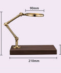 Solid Wood Base Brass Holder For Pour Over Coffee Dripper Stand With Rotating Detachable Rack Top Shelf Barista Brewing Accessory Countertop Vibes Clean Kitchen Flex Setup with adjustable brass arm.