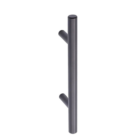 Euro Bar Cabinet Handle 3/8 Inch Diameter, 5.38 Inch Length, Flat Black Finish, sleek design, top view