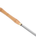 Wood lathe chisel with beach wood handle and steel blade