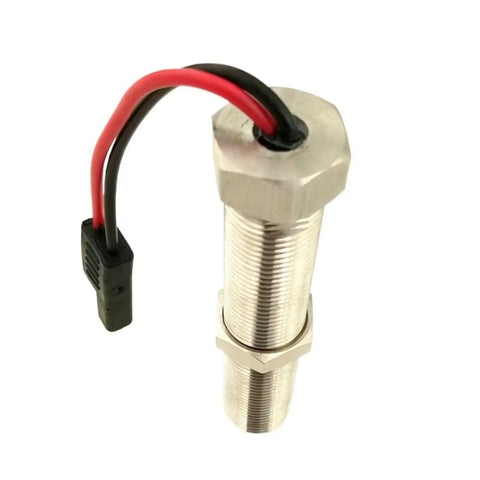 Magnetic Pickup RPM Sensor For Generator Sets And Industrial Machinery Replacement Part With Anti Vibration And Interference Resistant Performance, Stable Signal For Diesel Engines Portable Generators Power Units And Heavy Duty Equipment. Metal threaded magnetic pickup sensor with red and black leads