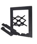 Drop In Heavy Duty Black Aluminum 3D Printer Frame Kit With Chrome Smooth Guide Rods And Precision Anodized Extrusions For A Bulletproof Zero Drag Motion Upgrade with parts laid out.