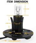 Himalayan Salt Lamp Cord With Dimmer Switch Kit Six Foot Long With Base Assembly And Six 25 Watt E12 Bulbs dimensions shown