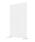 Outdoor Metal Privacy Screen Freestanding 6Ft Room Divider Panel 72In High By 47In Wide With Stand White Side View