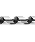 Auger drill bit for wood, 1/2 in diameter, 16 in length, steel with long helical flutes, close-up view