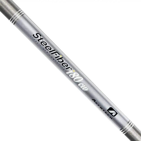 SteelFiber i80cw Graphite Iron Shaft Set 0.355 Taper Tip close-up showing lightweight design for improved swing speed.