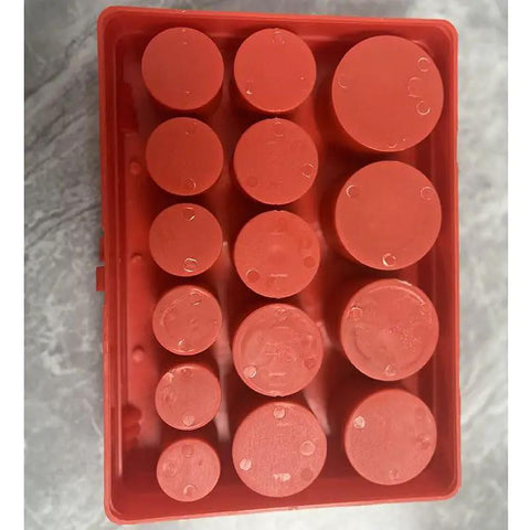 Buna-N Industrial Square O Ring Master Kit, 347-Piece Red Set For Maintenance And Repair displayed in open box top view