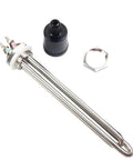 Heavy Duty 5500 Watt 220V Immersion Water Heater Built With Tough 304 Stainless Steel, including components and DN25 threads.