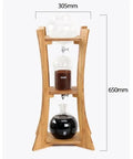 Kick Back And Sip Smooth Cold Brew With This Sleek Dutch Coffee Maker And Glass Tower Designed For Fifteen Friends Featuring Bamboo Frame And No Fuss Drip System For Fresh Iced Sips Anytime, 650mm tall bamboo cold brew tower.