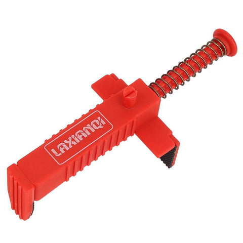 Two Piece Brick Line Puller Set With Leveling Wire Drawer Tool, DIY Friendly, Heavy Duty Masonry Clip Kit For Builders, Red Brickwork Line Puller