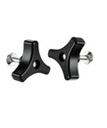 Universal Lawn Mower Handle Screws And Knobs Kit with two black triangle fasteners and screws on a white background.