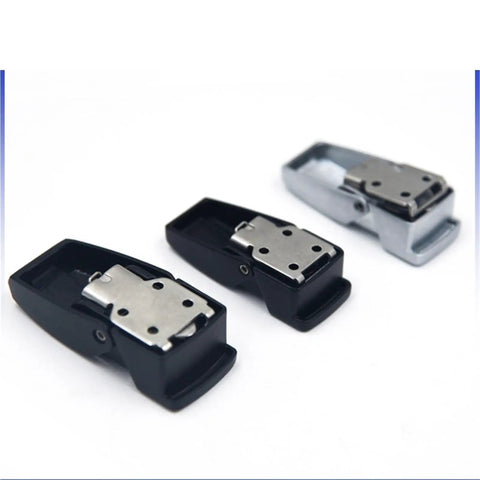 Rock Solid Heavy Duty Industrial Over Center Draw Latch With Keyhole Cabinet Lock And Bulletproof Paddle Catch For Tool Boxes And Equipment Cases For Shop Use, three different colors.